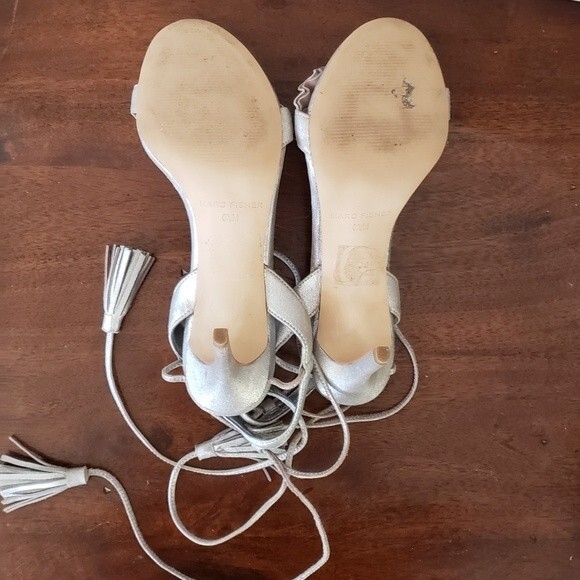 Marc Fisher Bamba Heel Silver Size 6.5 M - Picture 9 of 12